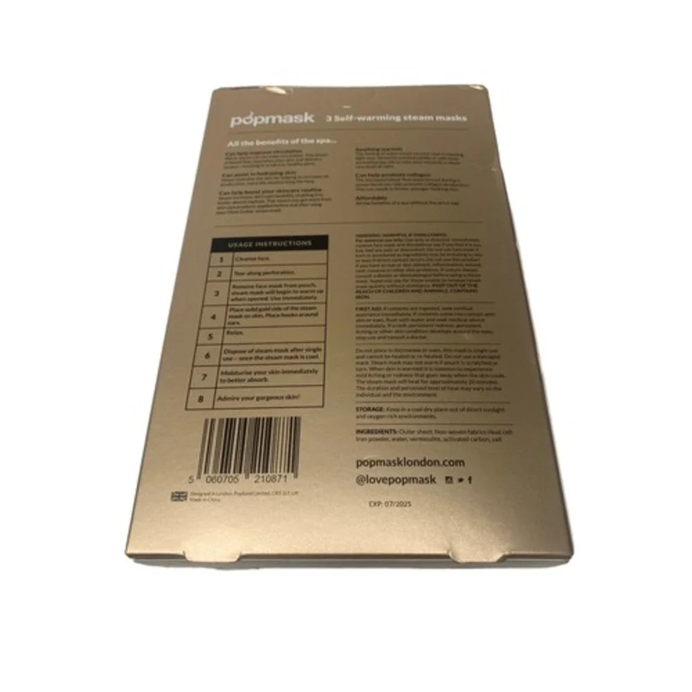 Popmask GlowGetter Self-warming‎ Steam Face Treatment 3pk New_2